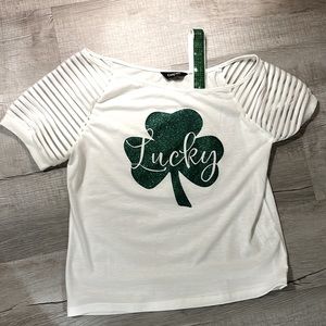 St. Patrick’s Day top. Never worn. Size medium.